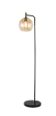 OSIRA Vloerlamp E27 Zwart + goud, amber glas Ø250mm