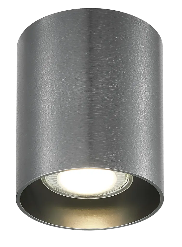 BABAR Plafondlicht geborsteld staal rond 1xGU10 excl (max 50W)