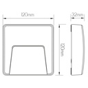 SIBO LED 310Lm 2,8W vierkant, cover zwart, wit, grijs IP65 - 2