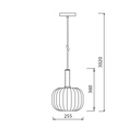 OONAH 1xE27 D250xH360 Wit / goud + 3m kabel wit stof - 2