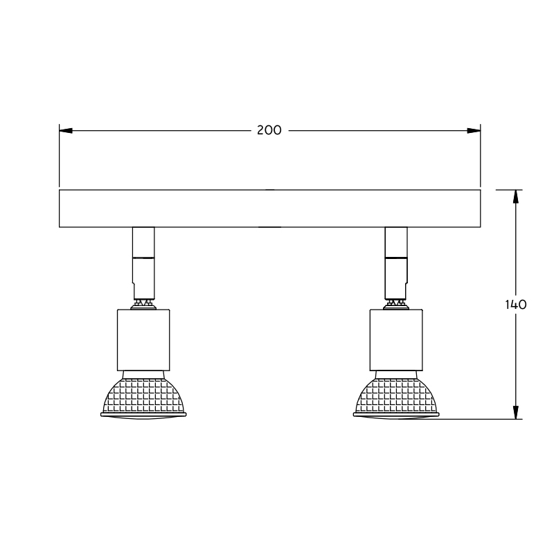 RUNE 4L sqr GU10 LED 4,3W dim incl. zwart - 2