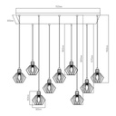 SHURU 9x E27 pendel zwart+koper - 2