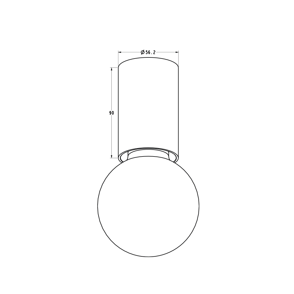 BABU Plafondlicht geborsteld staal, 1x E27 excl (Ø56x90) - 2