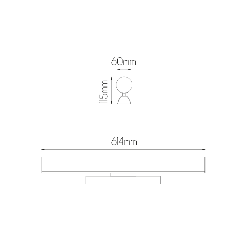 MUXAR LED wl/plaf 10W dimbaar chroom - 2