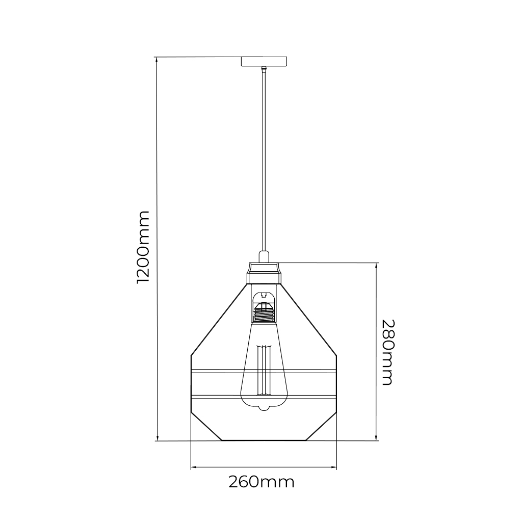 JOTI pendel 1x E27 Ø26cm zwart + koper - 2