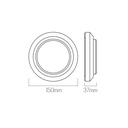 NOKI Wandlicht rond grijs SMD LED 470Lm 3,8W IP65 - 2