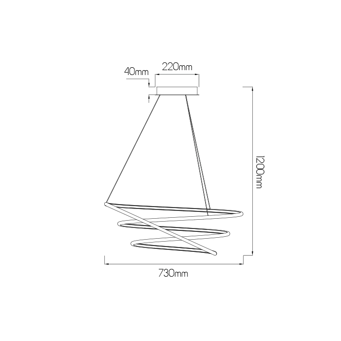 BOA LED Pendel 88W SMD LED 3000K dimbaar ø730mm wit - 2
