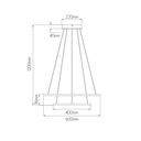 ANNU LED pendel 2 ringen 53W SMD LED 3000K dimbaar ø600+400mm wit - 2