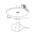 90mm Ø75mm inbouw basis voor pendel - wit - 2