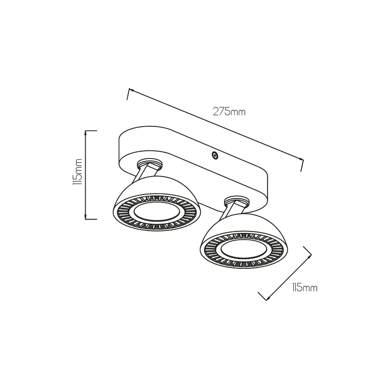 NOOMI Spot dimbaar 2x7W 3000K satin wit - 2