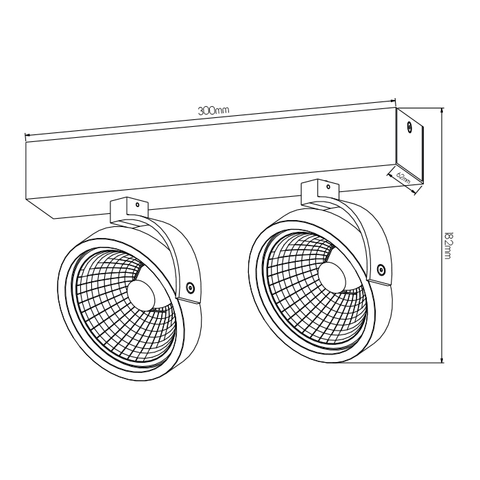 PULSE-2 zwart 2x AR111 (incl) - 2