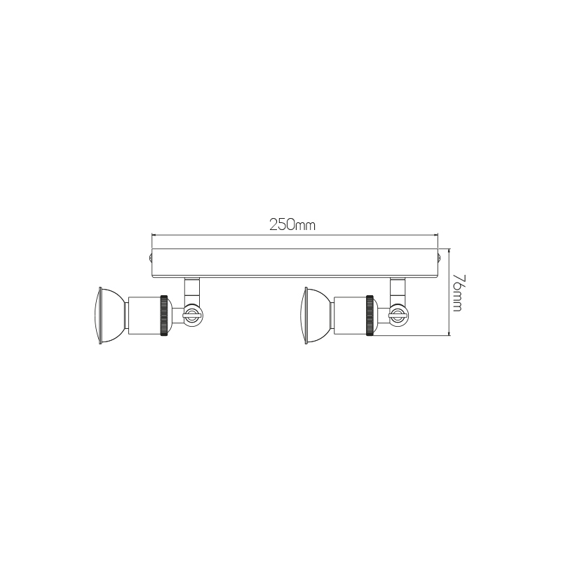 STUGA square 2xGU10 glazen dimbare 5W LED incl. - 2