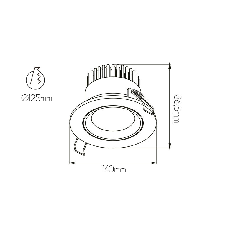 PARNA spot downlight round 15WLED/3000K/600mA 1200LM - 2