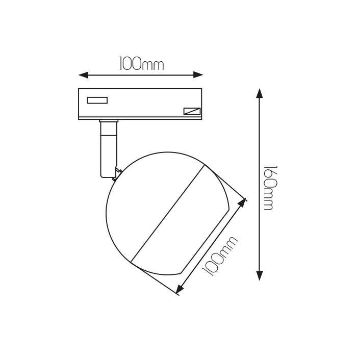 TRITON monofase track spot wit - 2