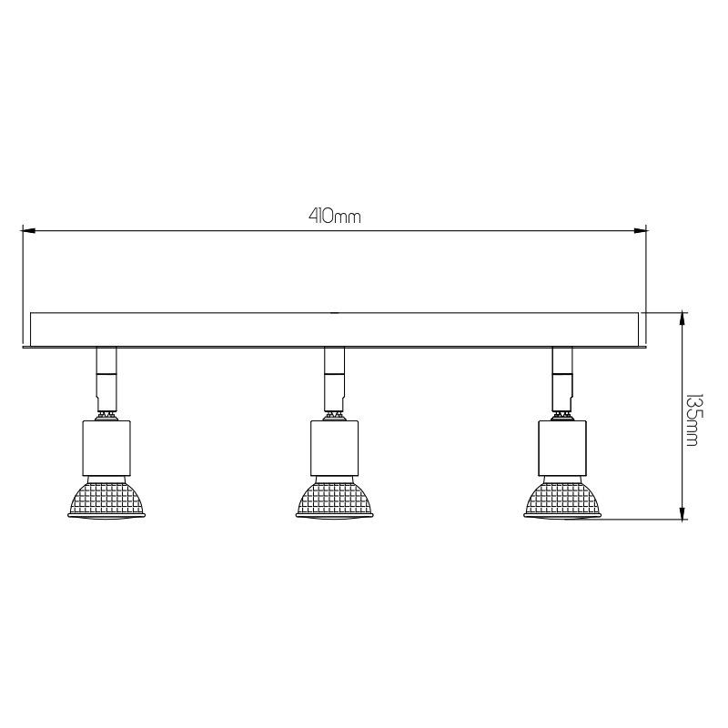 RUNE 2 BALK  3XGU10 LED 5W dimGLAS   STAAL - 2