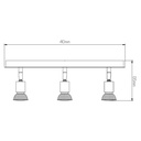 RUNE 2 BALK  3XGU10 LED 5W dimGLAS   STAAL - 2