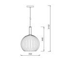 OONAH 1xE27 D350xH440 Wit / goud + 3m kabel wit stof - 2
