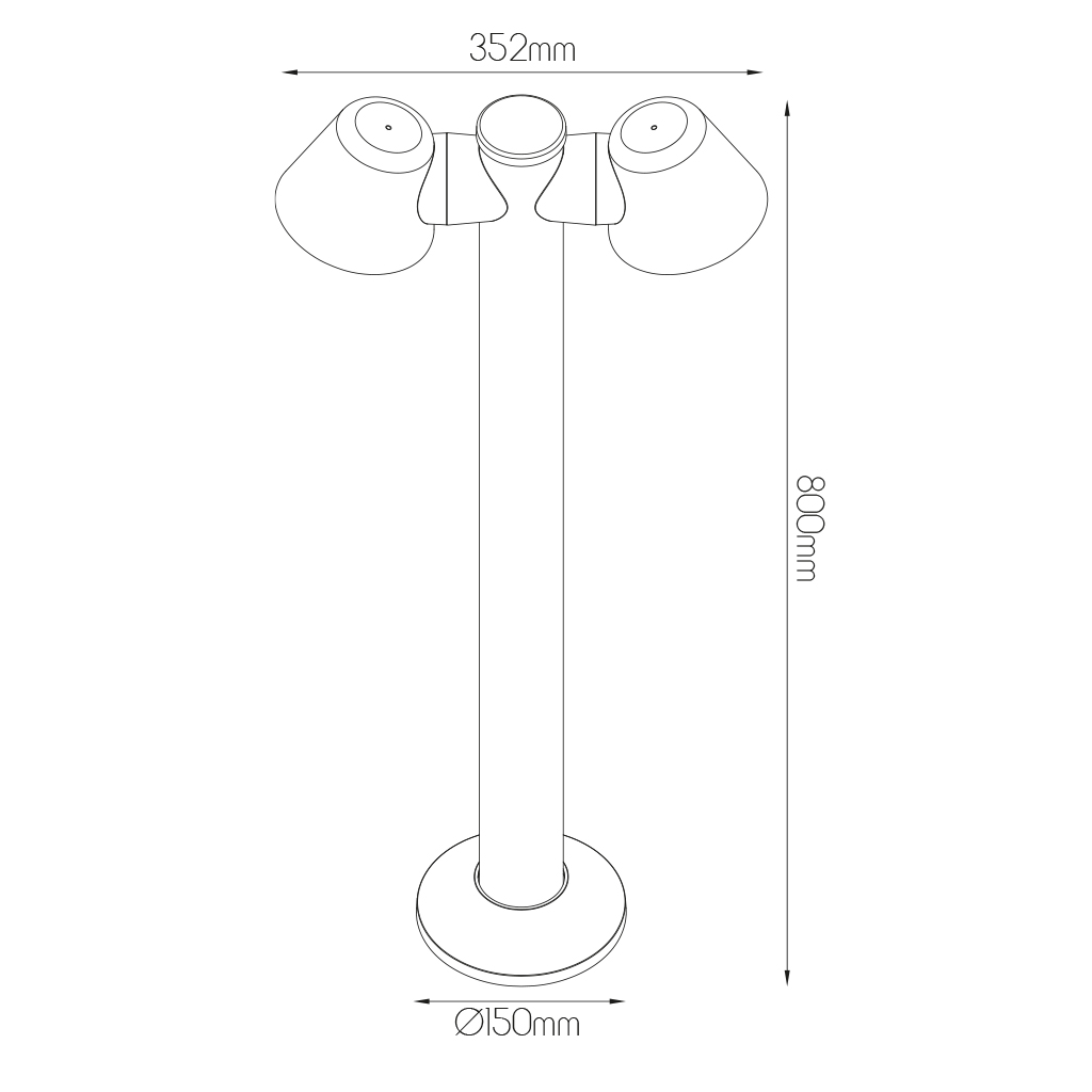 TATTI Paal IP54, zwart, 2x GU10 excl - 2