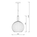 OONAH 1xE27 D450xH550 Wit / goud + 3m kabel wit stof - 2