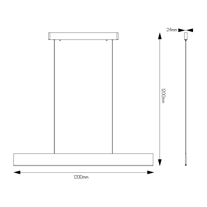 PURE LED pendel lang 120cm 26W brons - 2