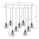 RAGA 9x E27 pendel zwart+koper - 2