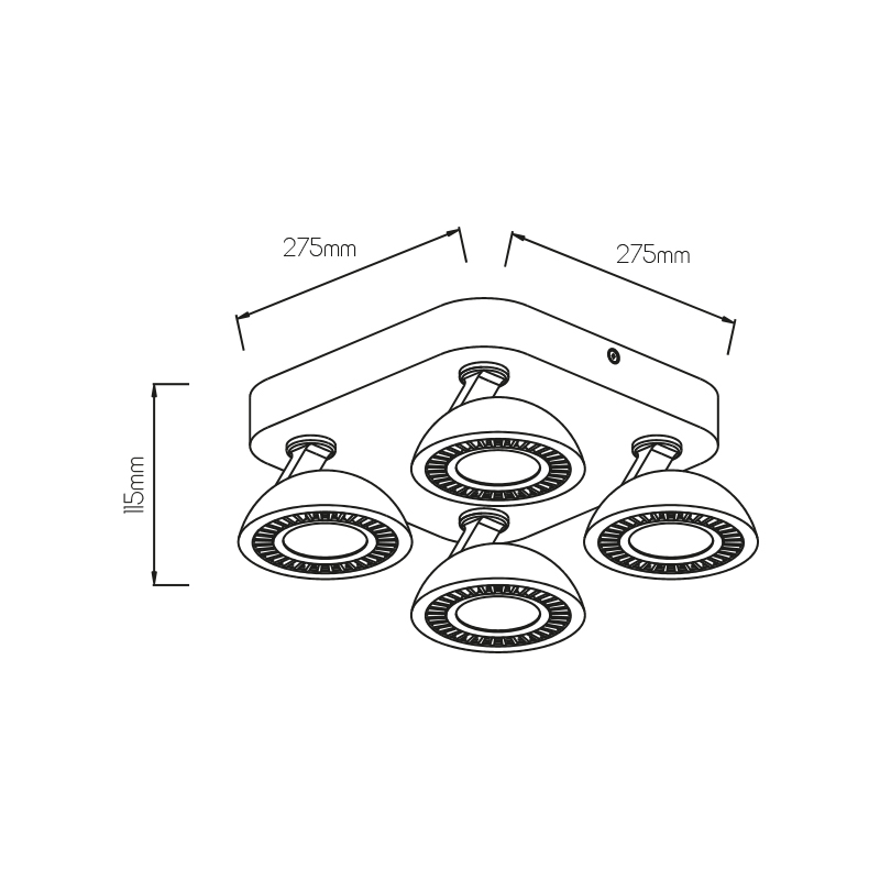 NOOMI Spot dimbaar 4x7W 3000K satin wit - 2