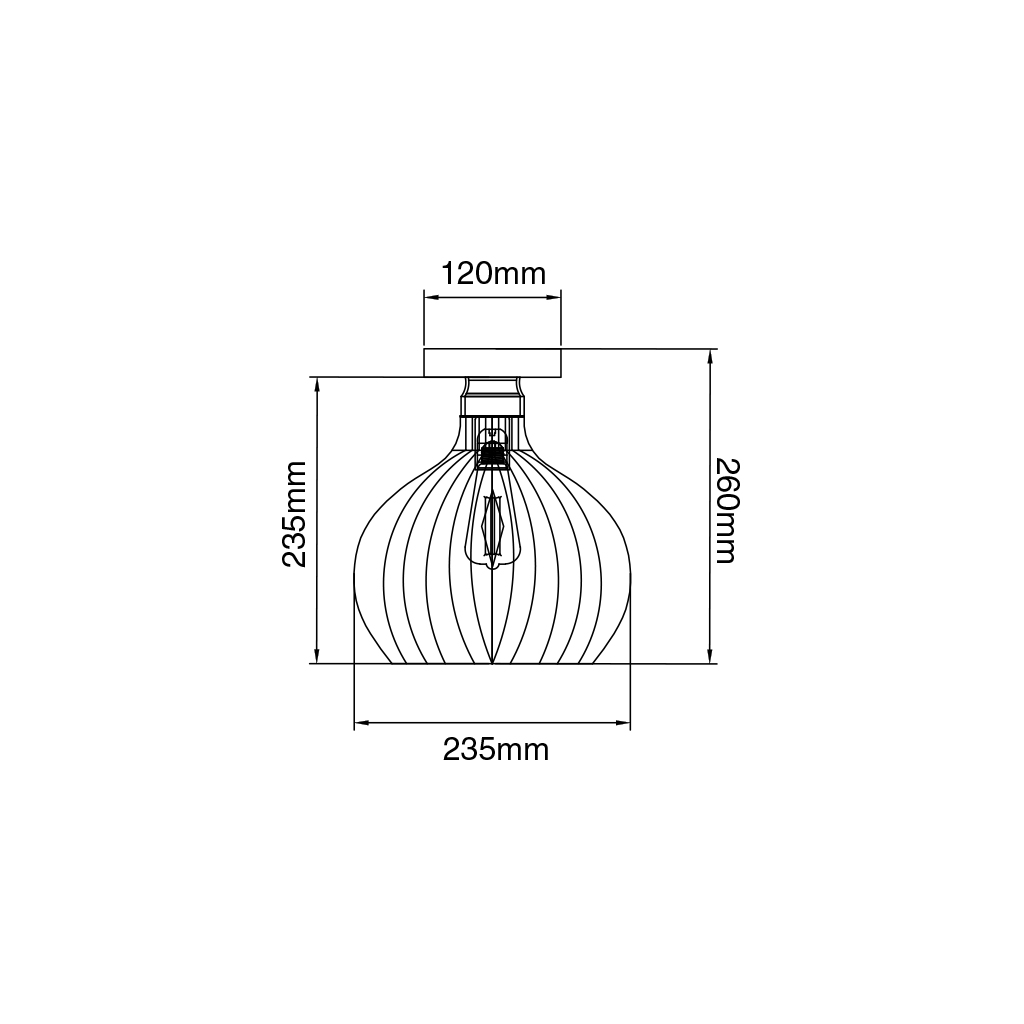 RAGA 1x E27 plafondlamp zwart + koper - 2