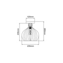 RAGA 1x E27 plafondlamp zwart + koper - 2