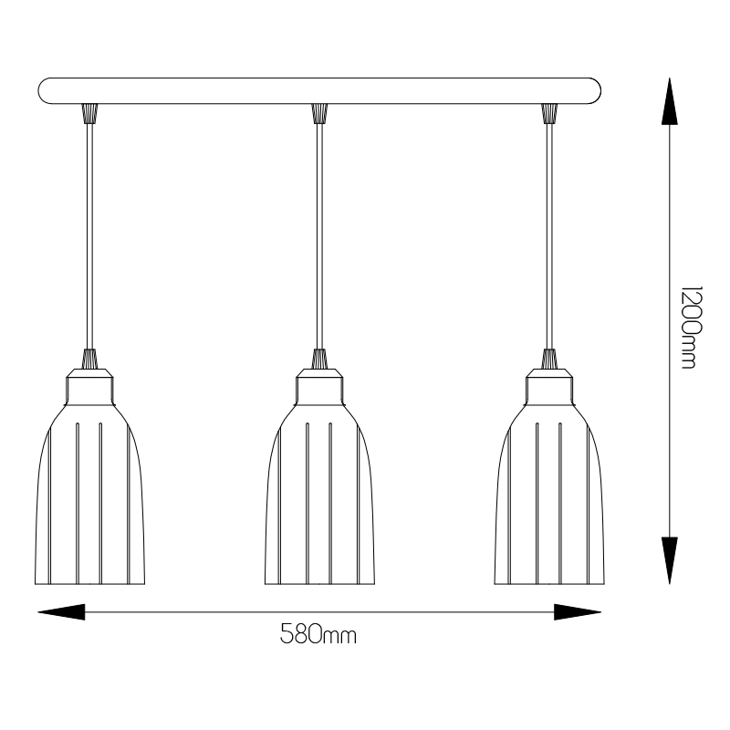 CABO pendel chroom/helder glas 3xE14 max 40W - 2