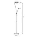 CALES Vloerlamp LED 24,5W + 5W satin chroom - 2
