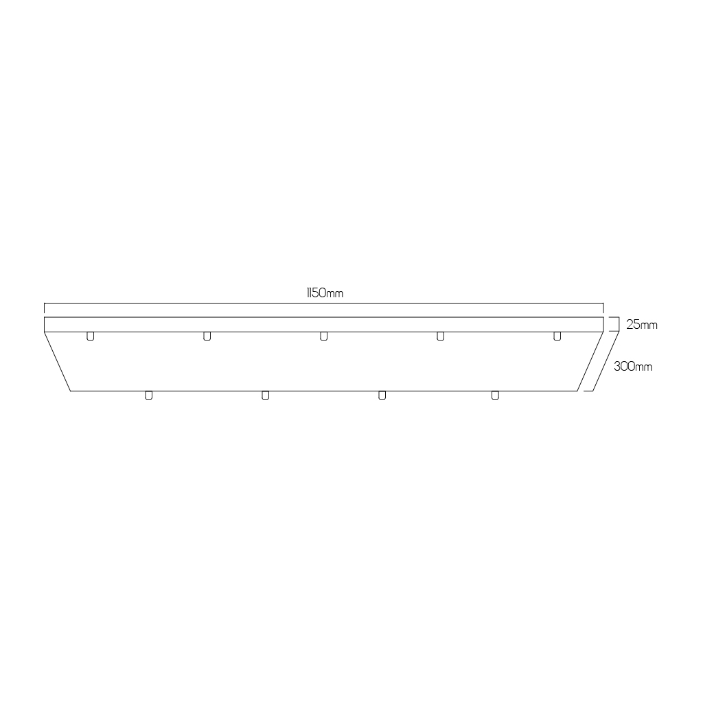 Losse opbouw basis 9L, zwart, 115cm - 2