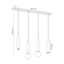 TABOO pendel 4L 2xGU10 (excl) 2xE27 (excl) zwart + geborsteld brons - 2