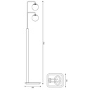 TSURU vloerlamp 2x G9 LED incl. mat zwart/brons dimmer incl. - 2