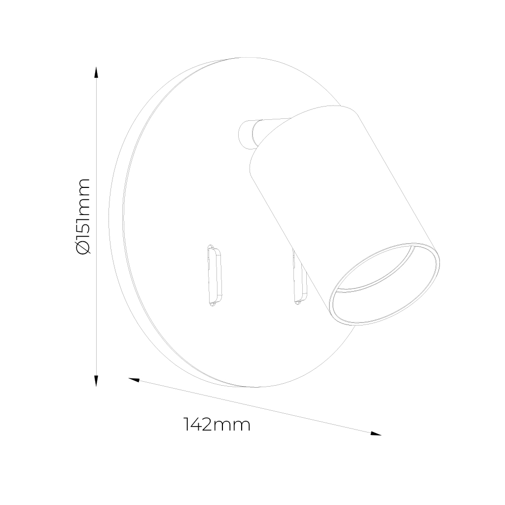 DUSK wandlicht GU10 (excl) + LED 5,5W 2700K zwart + geb brons - 2
