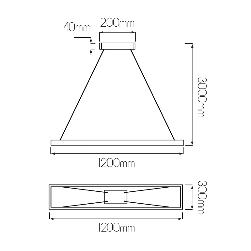GURI LED pendel 30x120cm 53W 3000K wit dimbaar - 2