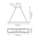 GURI LED pendel 30x120cm 53W 3000K wit dimbaar - 2