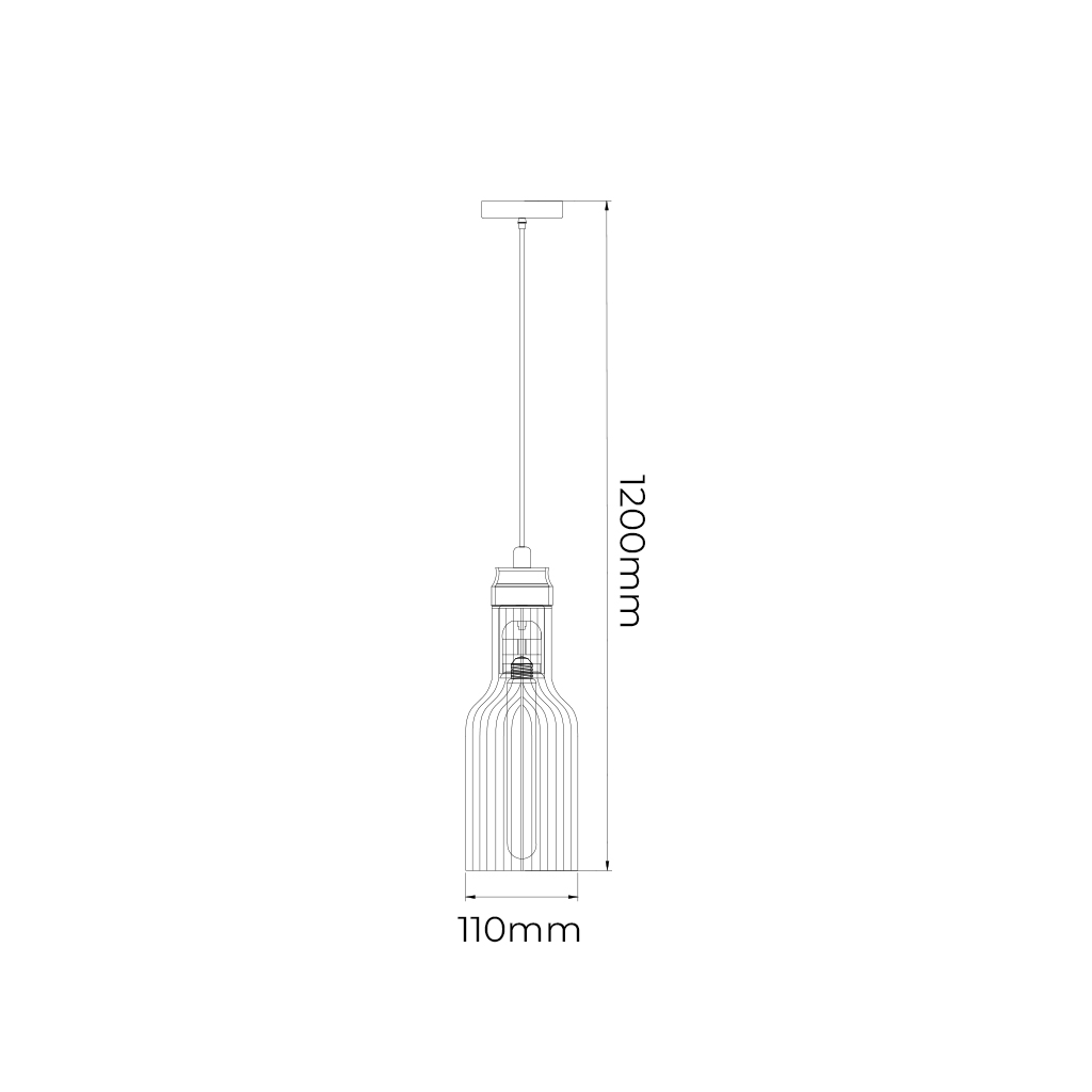 BIZUM pendel 1x E27 zwart + koper - 2