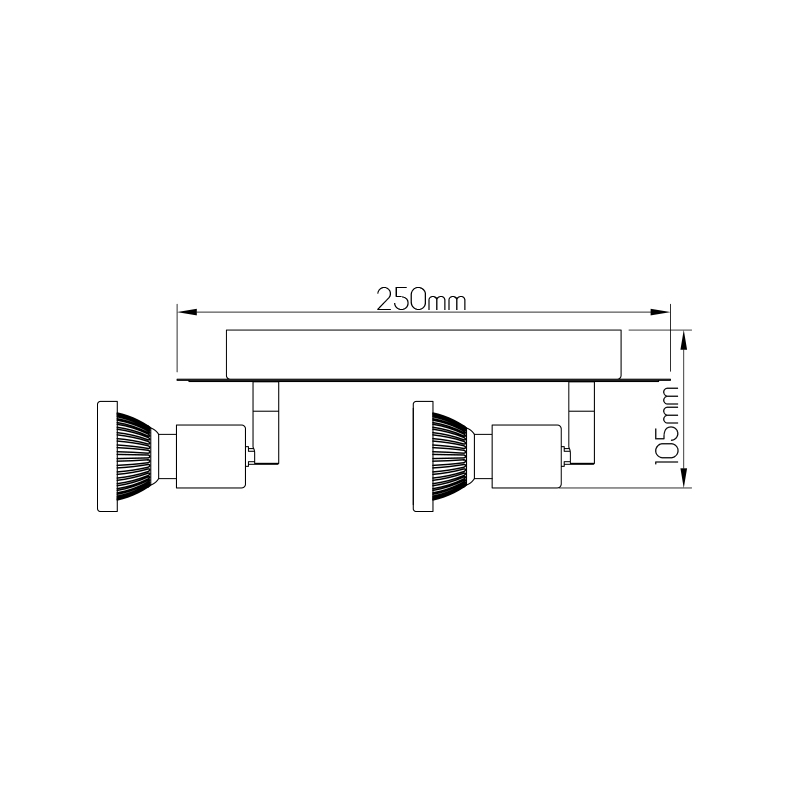 XZIBIT spot 2xGU10 5W LED incl. wit/chroom - 2