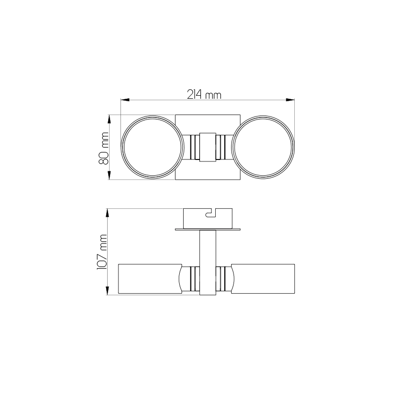 NIC-NAC PLAF. alu 2XG9/2,5W LED dimbaar - 2