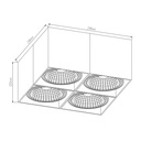 BOX-4L vierkant wit incl. 4x AR111 12,4W 2700K - 2