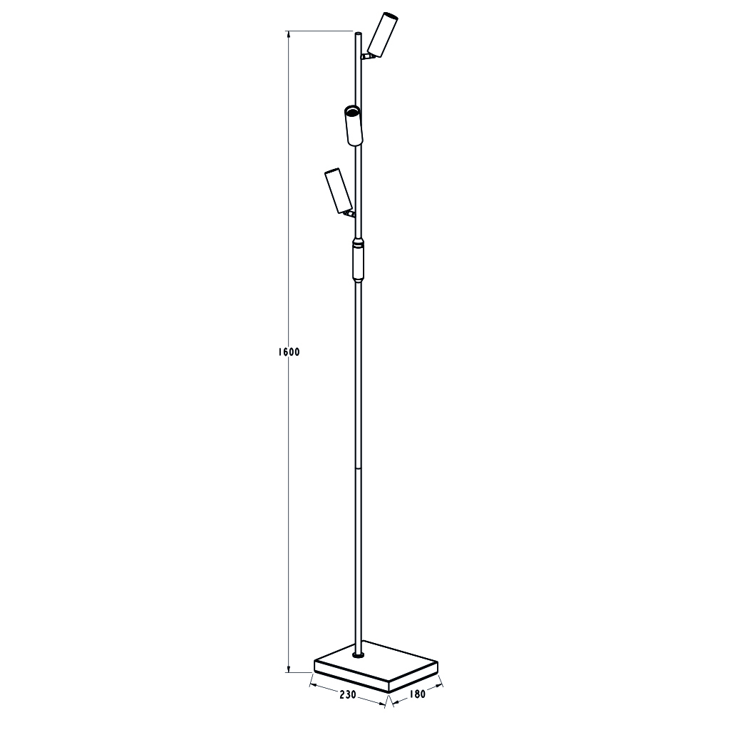 LOPAL vloerlamp 3L 3x 4W LED zwart - 2