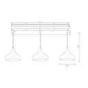 RONIN 3 licht pendel 120cm, 3xE27 excl, basis zwart, pendel zw / goud - 2