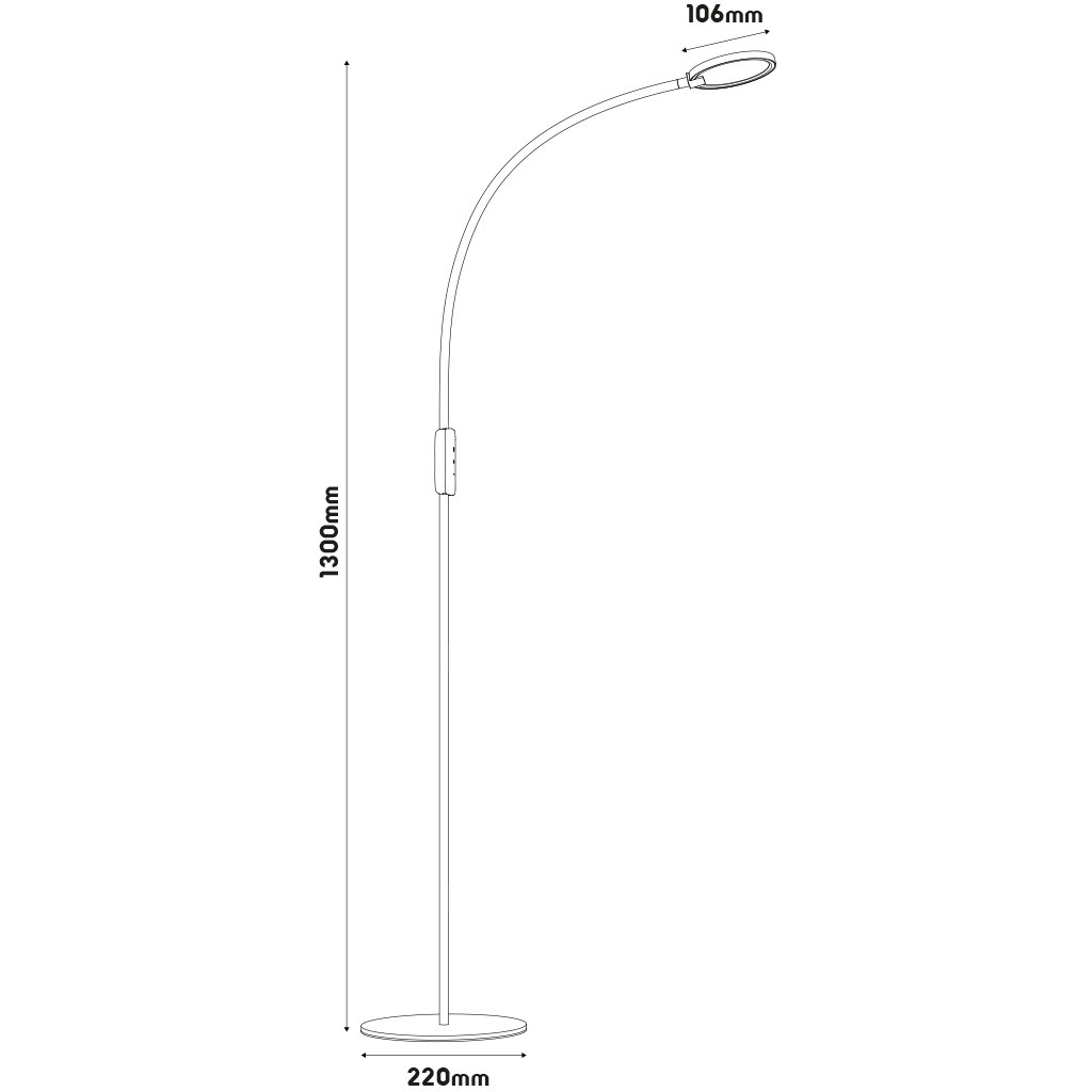 NONI LED Vloerlamp 5W 5-staps dimbaar wit - 2