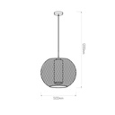 LUNKI pendel 1xE27 zwart/wit glas diam 50cm - 2