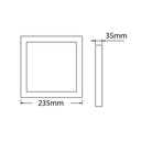 FLUKE LED plafonnier vierkant geborsteld brons 18W 3000K 23,5cm - 2
