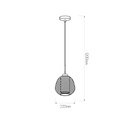LUNKI pendel 1xE27 zwart/wit glas diam 22cm - 3