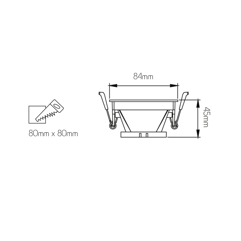 TETIZ Square inbouwspot deep design wit GU10 excl - 2