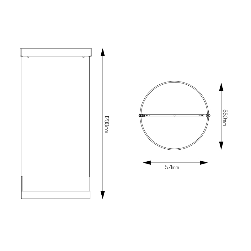 PURE LED pendel rond D60 22W brons - 2