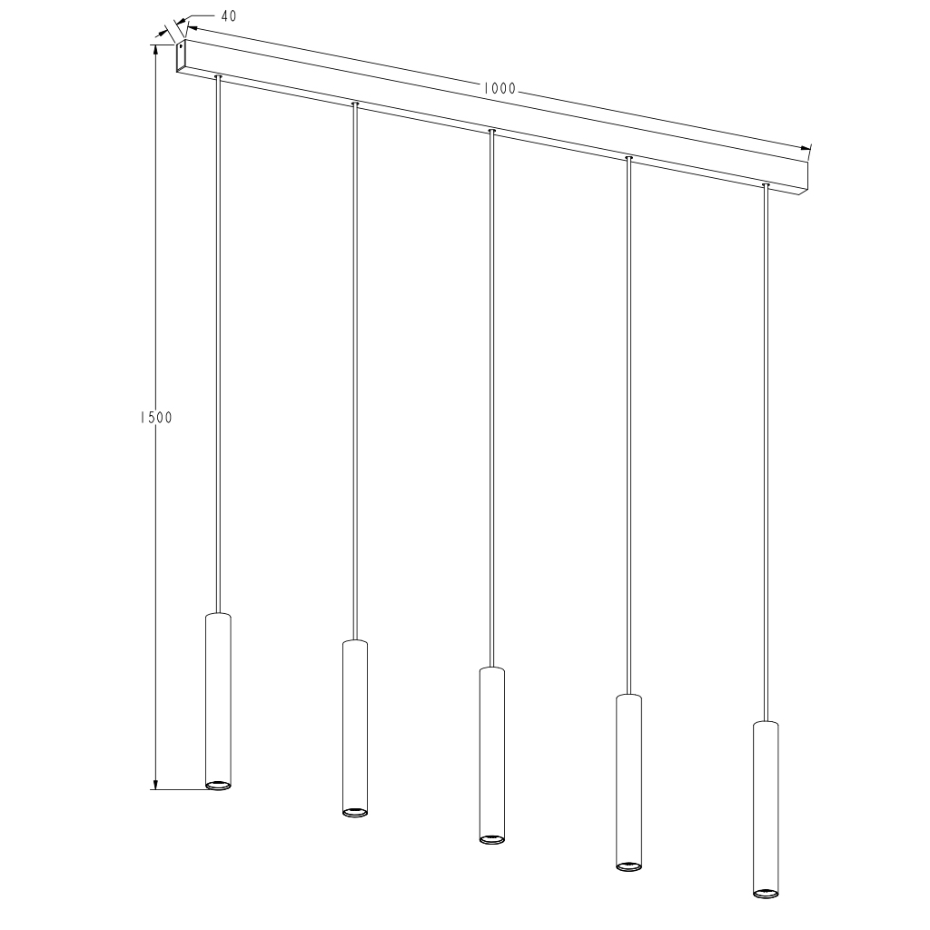 LOPAL 5L 5x 4,5W LED pendel wit - 2