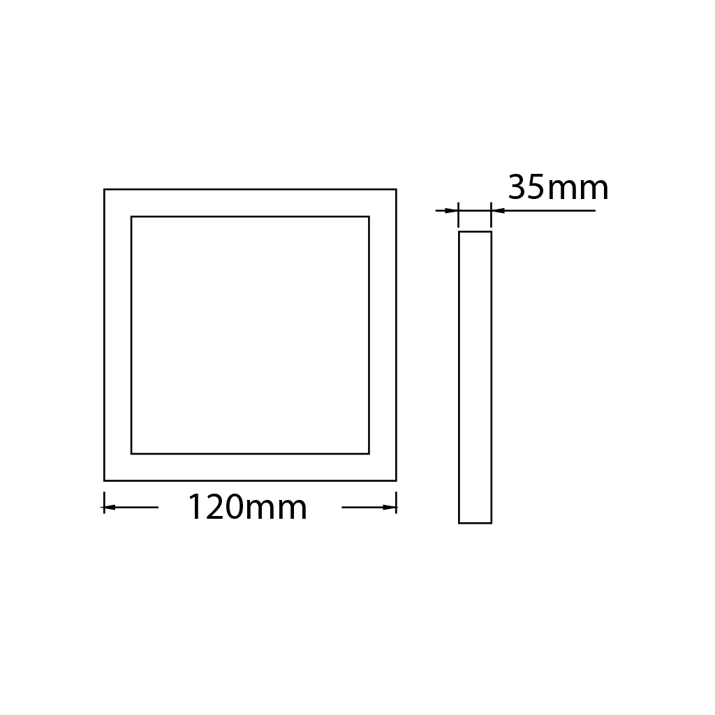 FLUKE LED plafonnier vierkant geborsteld brons 6W 3000K 12cm - 2